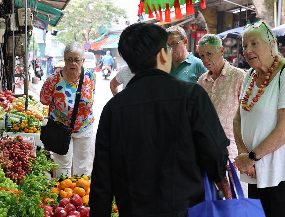 Exploring the markets in Hanoi, Vietnam on a Bunnik Tour to Vietnam